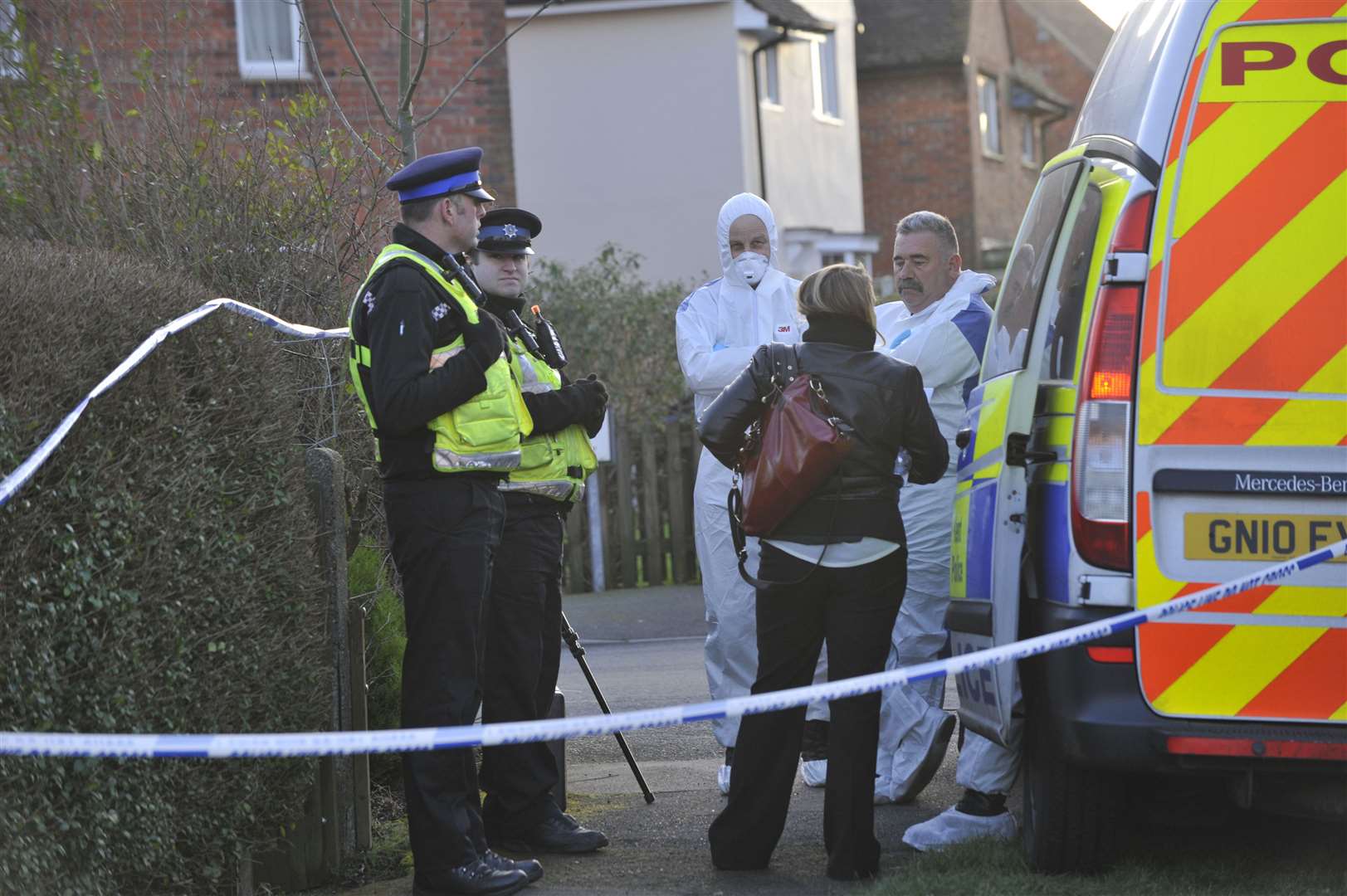 Police lay siege to the property in The Avenue, Hersden