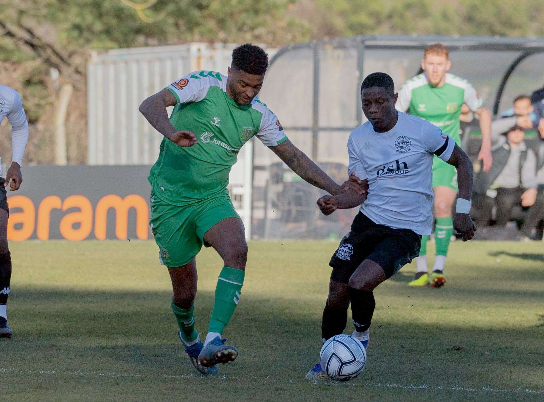 Substitute Koby Arthur on the ball in Dover's weekend defeat to Yeovil. Picture: Stuart Brock