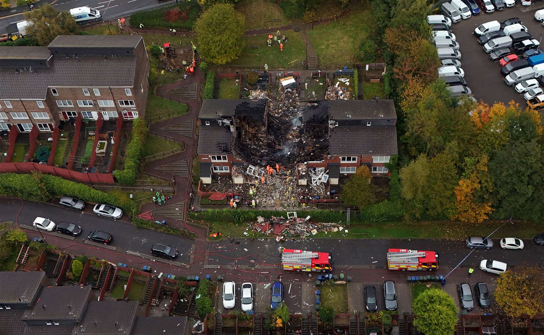 Three adults and one child were taken to hospital (Owen Humphreys/PA)