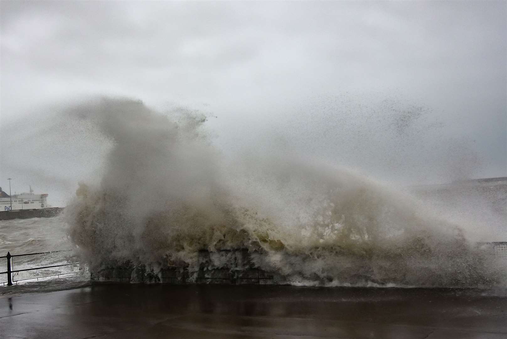 Dover seafront during Storm Ciara. Picture by: Dean Macey