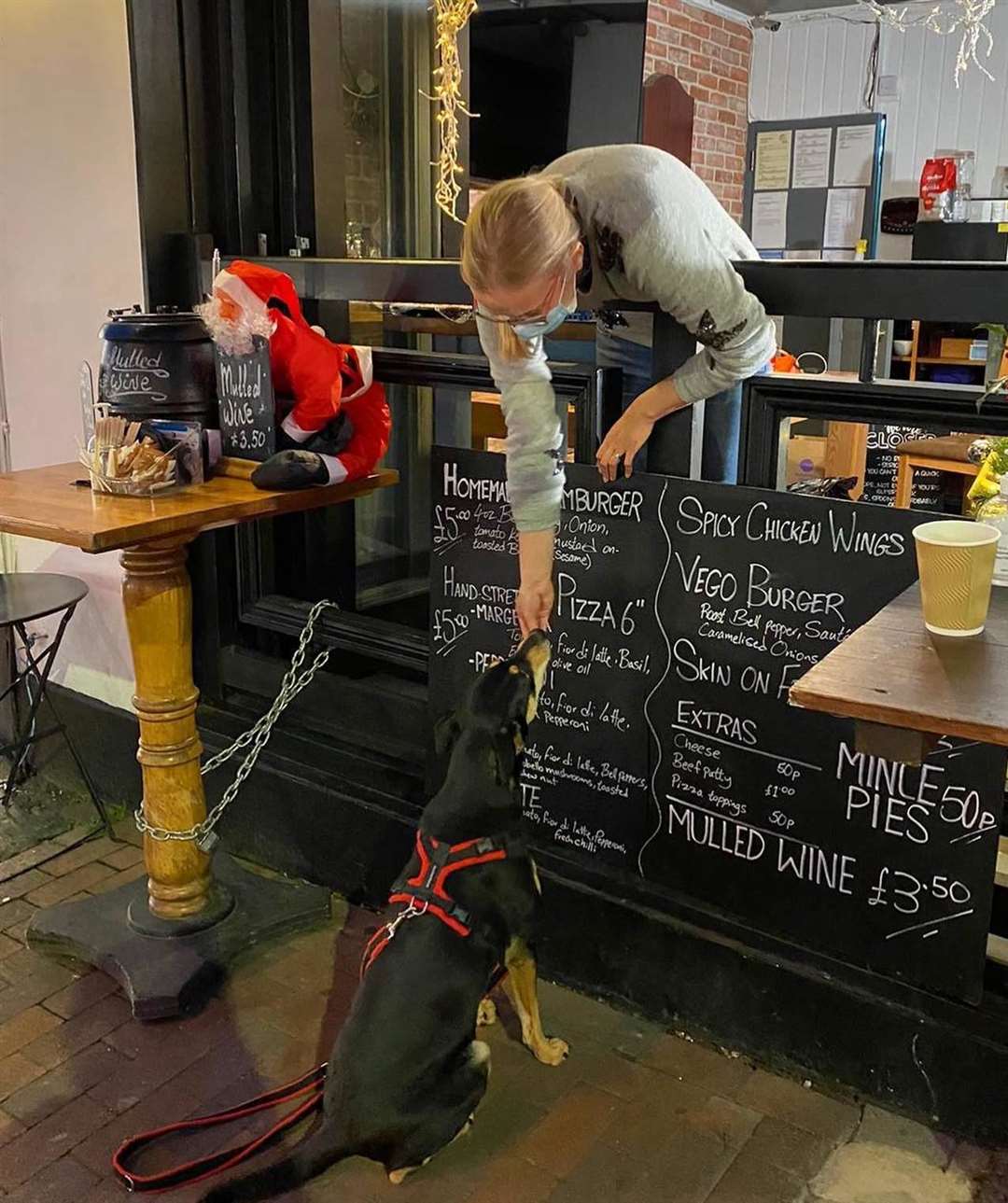 The Bedford is running a window service for takeout meals. Humans are just as welcome as dogs. Picture: The Bedford on Facebook