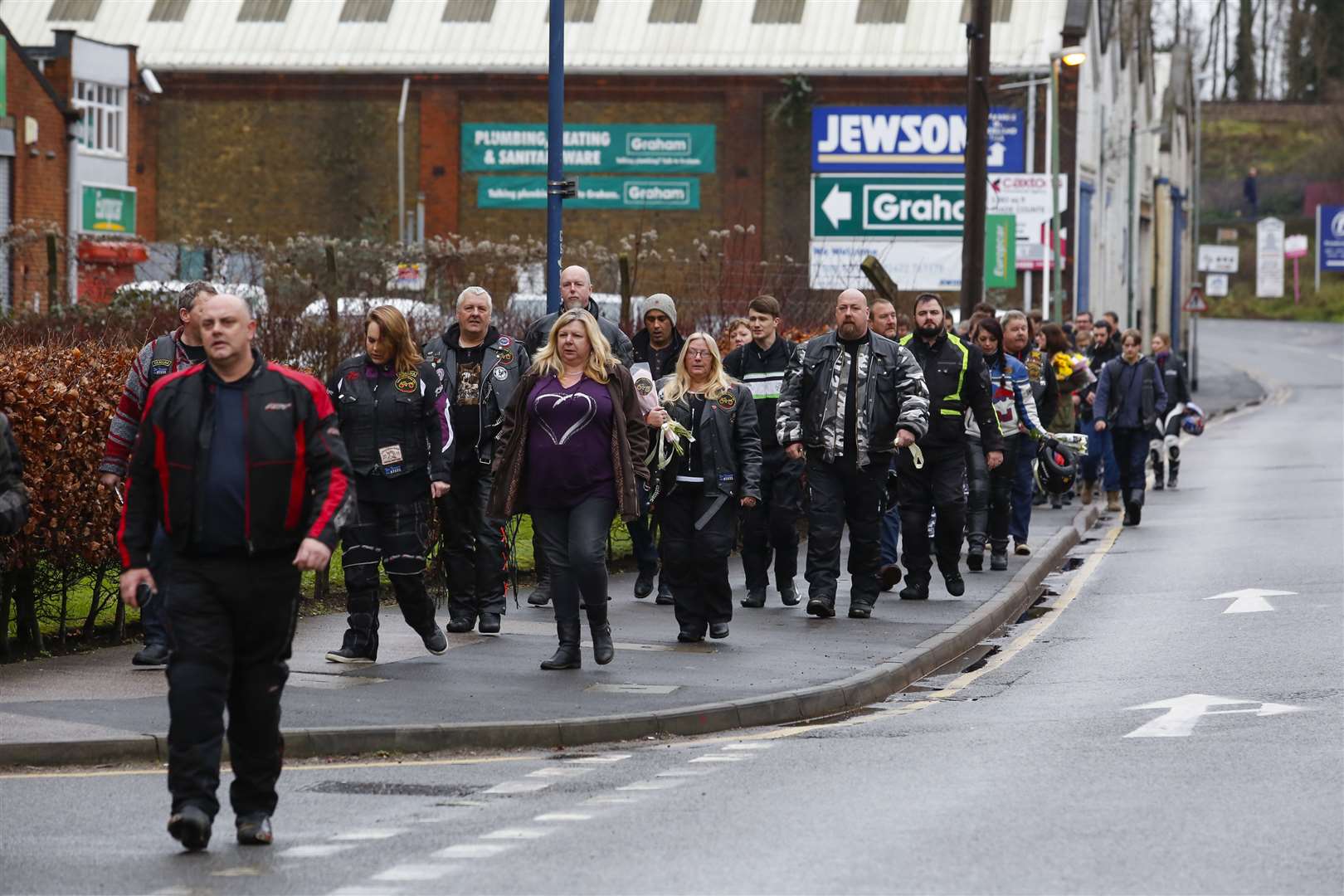 Gathering for Ozzy - friends walk from the Powerhub to scene of the crash.