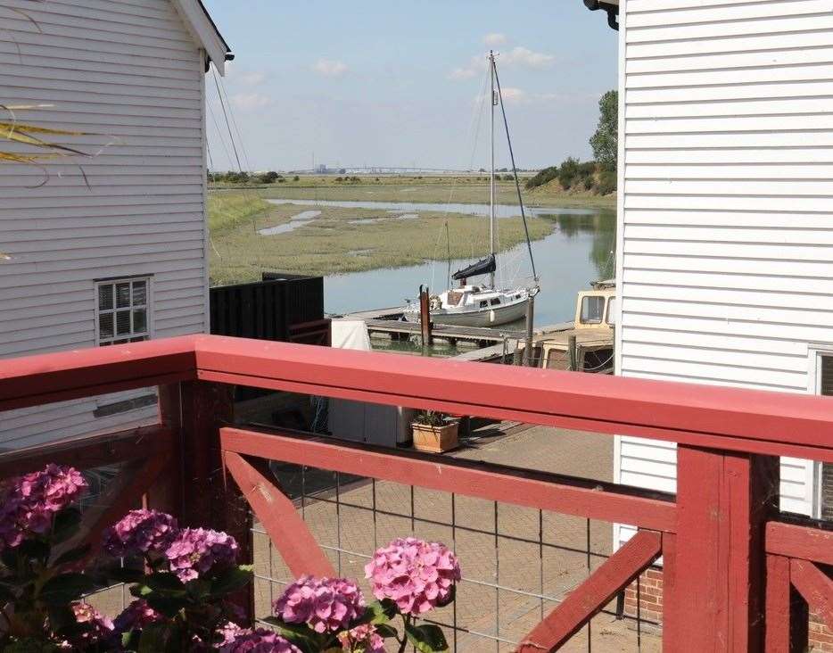 The sun deck has views of Conyer Creek