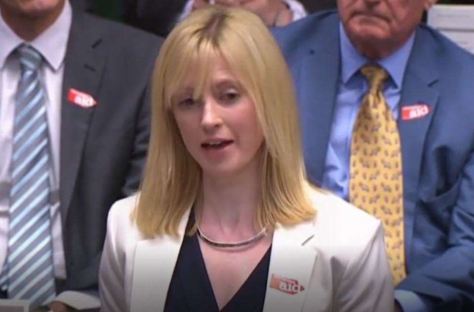 Rosie Duffield addresses the Prime Minister. Picture: Parliament TV (11899021)