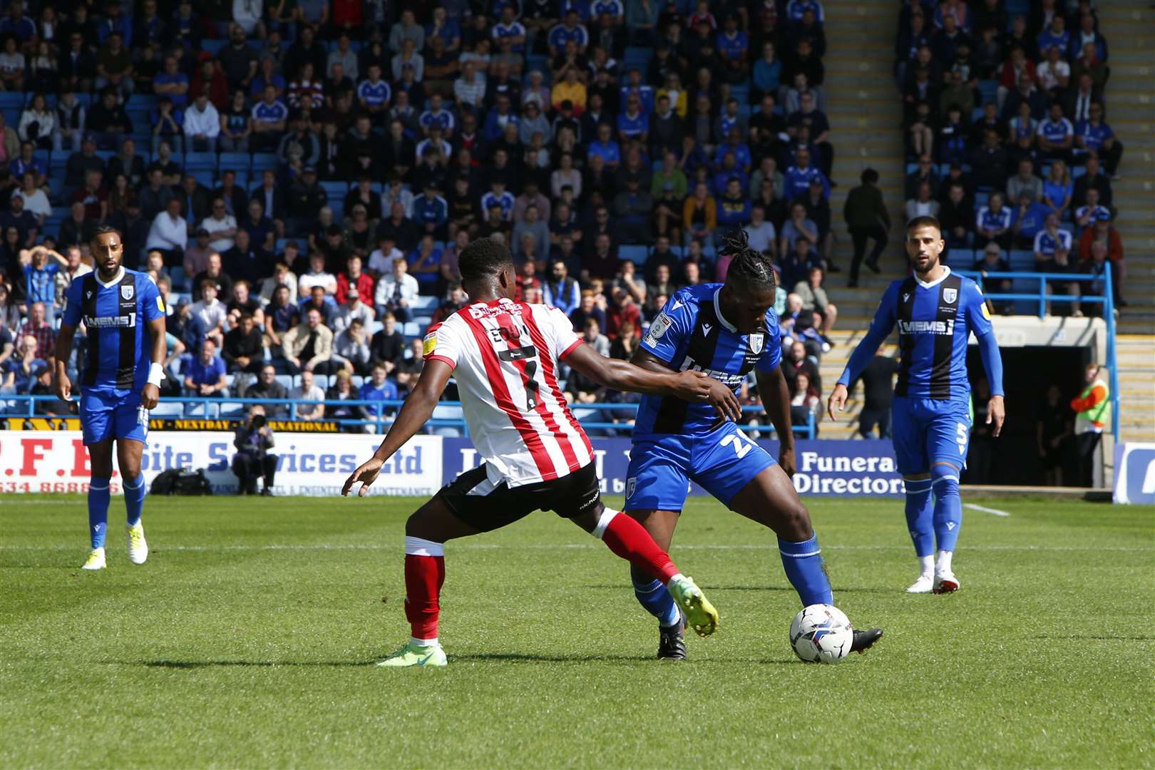 Dan Phillips in action for Gillingham against Lincoln City. Picture: Andy Jones