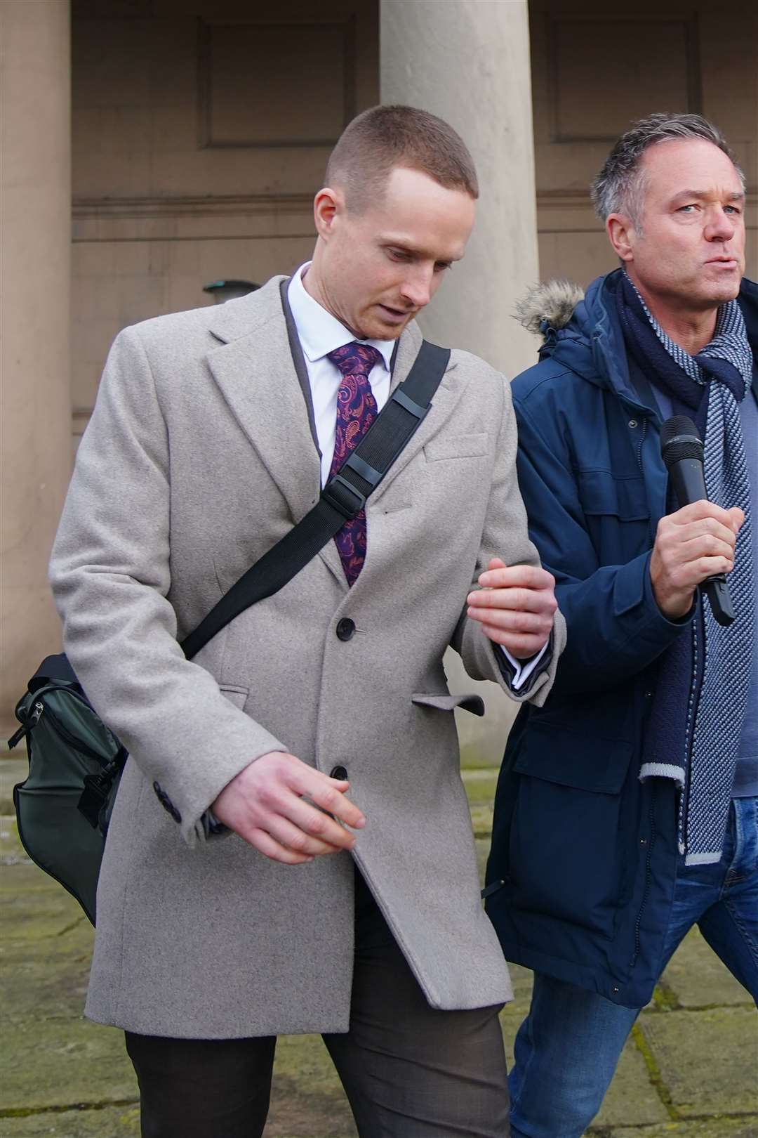 David Elliot Shuttleworth, 34, leaving Chester Crown Court where he was fined £6,500 and ordered to complete 250 hours’ unpaid community service (Peter Byrne/PA)