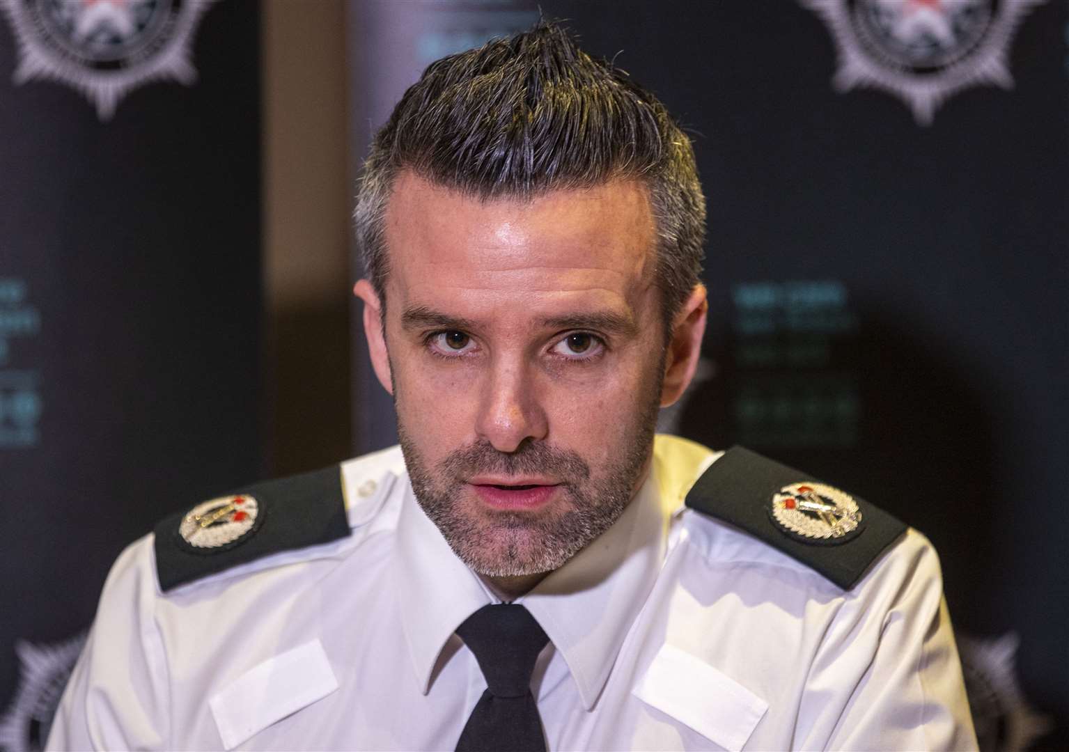 Police Service of Northern Ireland Assistant Chief Constable Bobby Singleton, from the Local Policing Department, during a briefing at the Stormont Hotel in Belfast (Liam McBurney/PA)