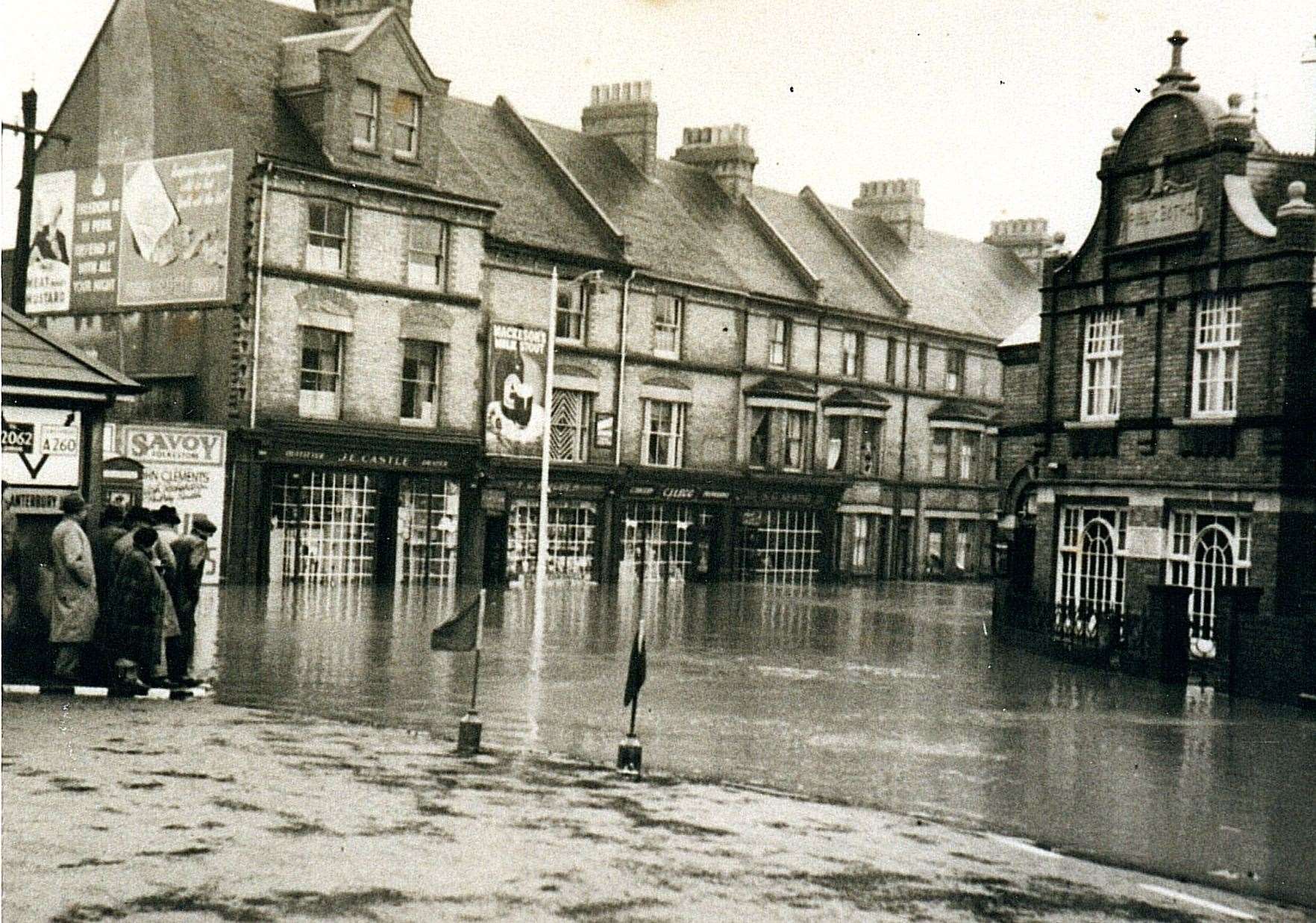 Flood waters at the bottom of Black Bull Road during floods in 1939. Picture: Alan Taylor