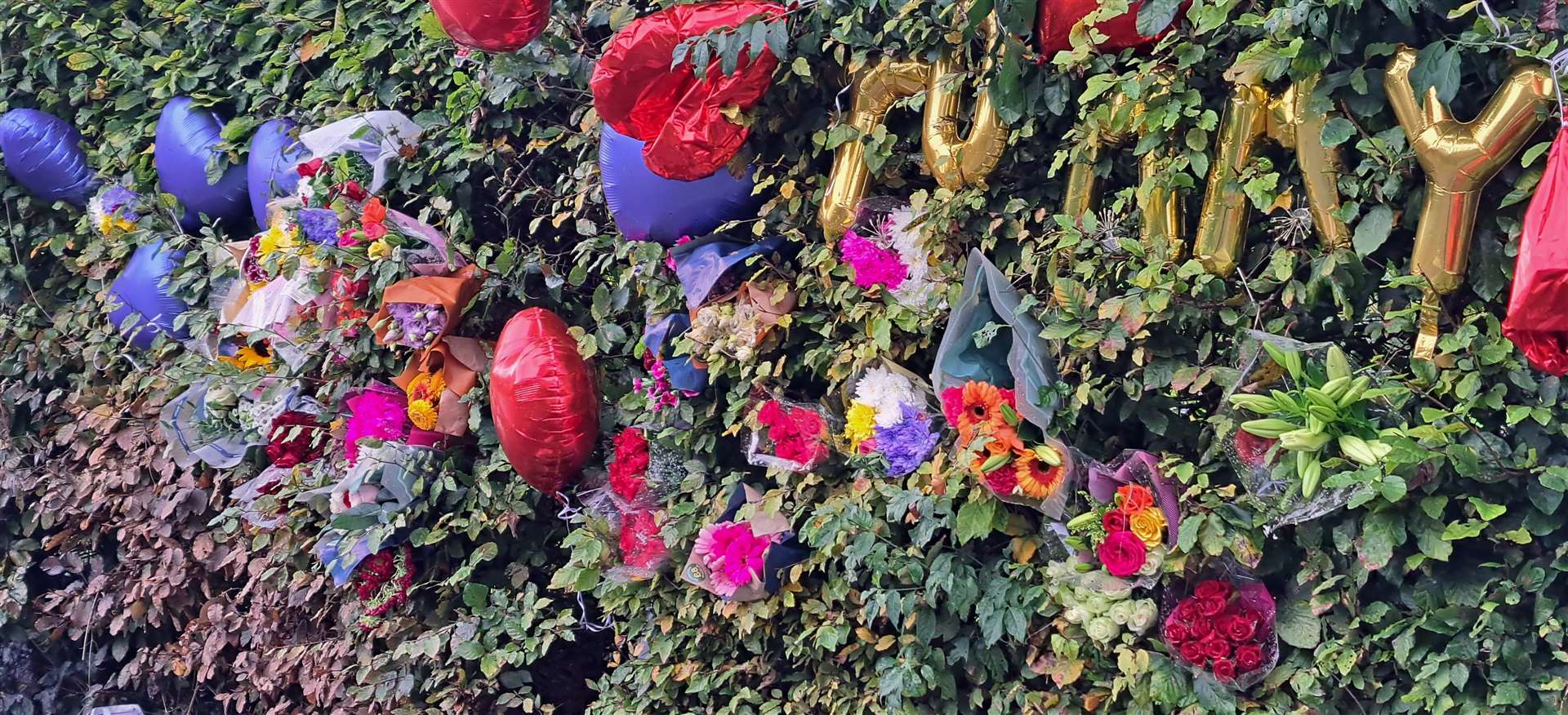 Floral tributes at the scene