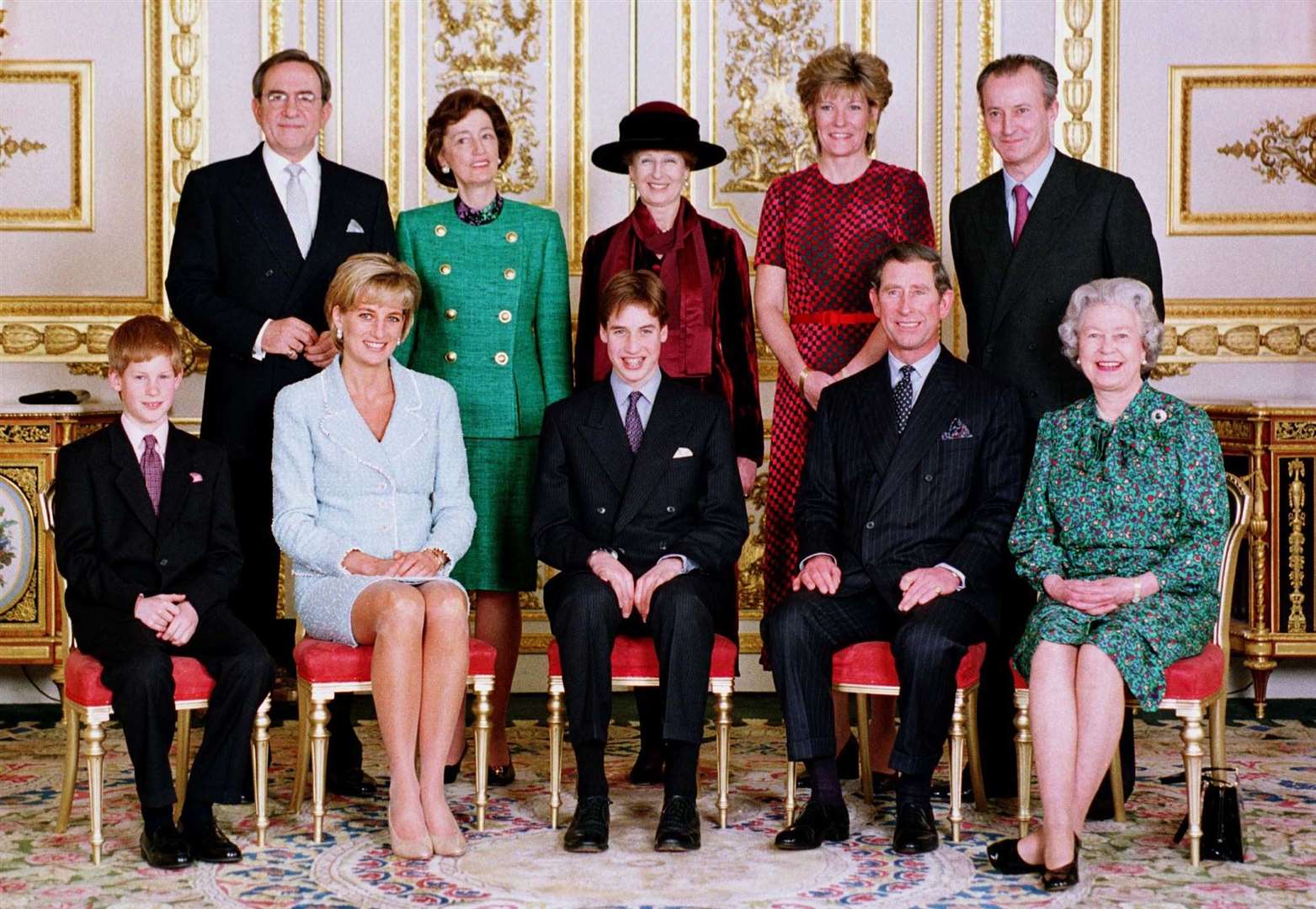 Lady Susan Hussey (back row, second left) at godson William’s confirmation (John Stillwell/PA)