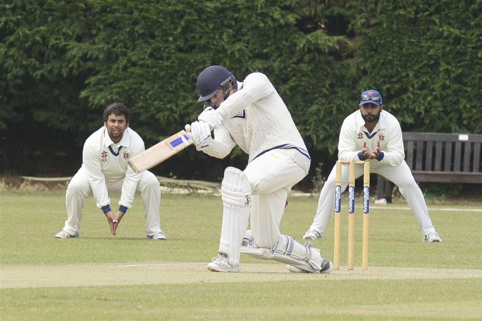 Canterbury's Ben Rutherford looks for runs against Beckenham. Picture: Paul Amos