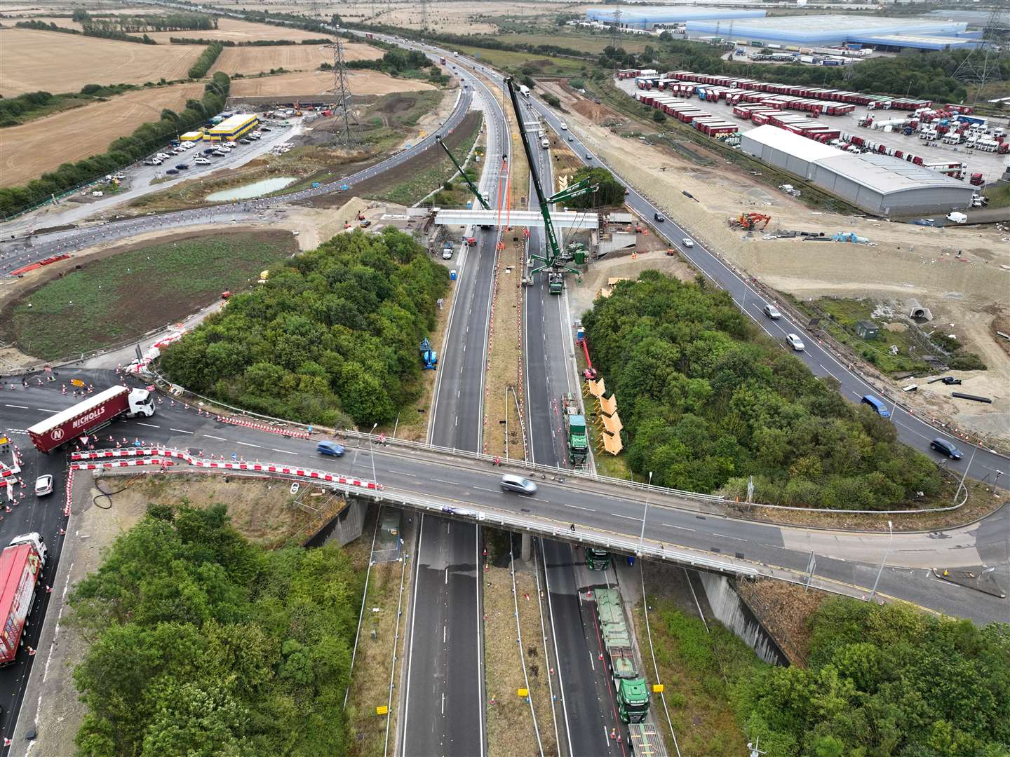 The old and new Grovehurst bridges over the A249 near Iwade and Kemsley. Picture: Phil Drew