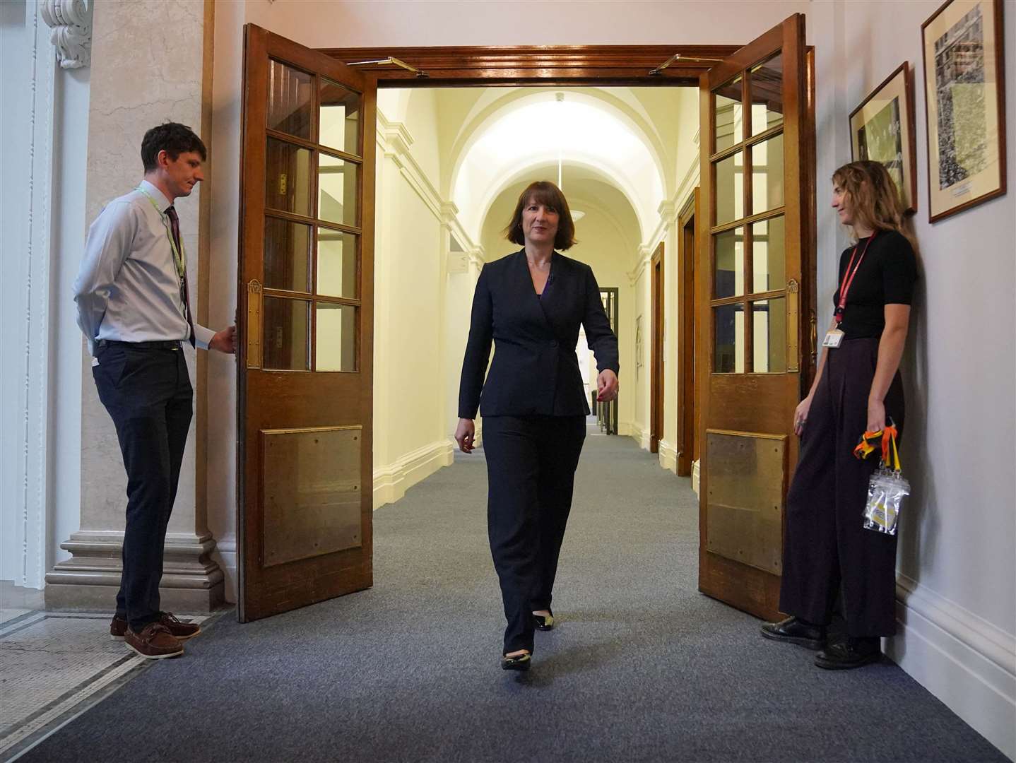 Chancellor Rachel Reeves ahead of her speech at the Treasury (Jonathan Brady/PA)