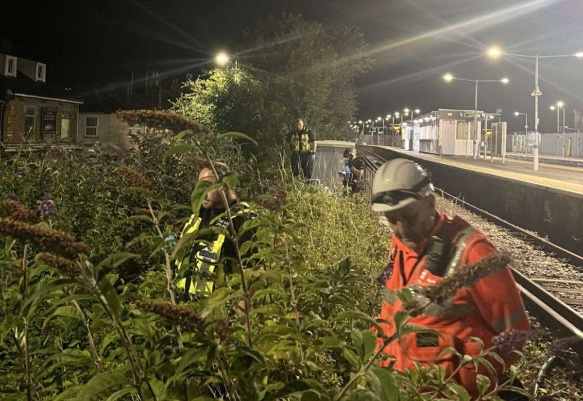 Police search undergrowth for weapon after serious assault