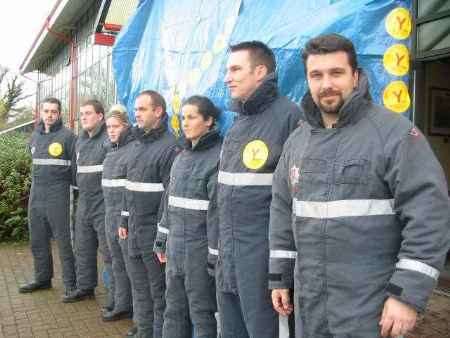 Members of Blue Watch at Ashford Fire Station prepare to go on the picket line