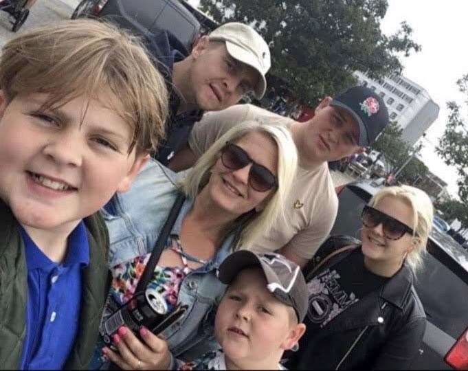 From left: Oliver, Russell, Emma, Alfie, Lily and Frankie Richardson on a day out in Folkestone