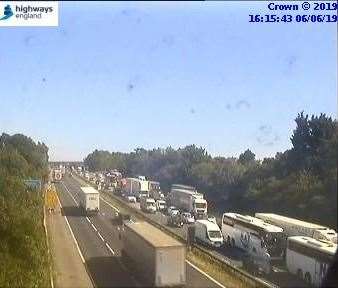 Traffic is building up on the M20. Picture: Highways England (11870039)