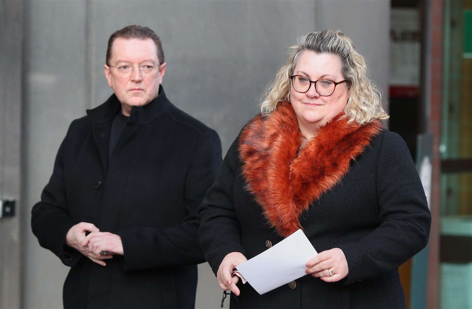 Libby Squire’s parents, Russell and Lisa, outside Sheffield Crown Court (Peter Byrne/PA)