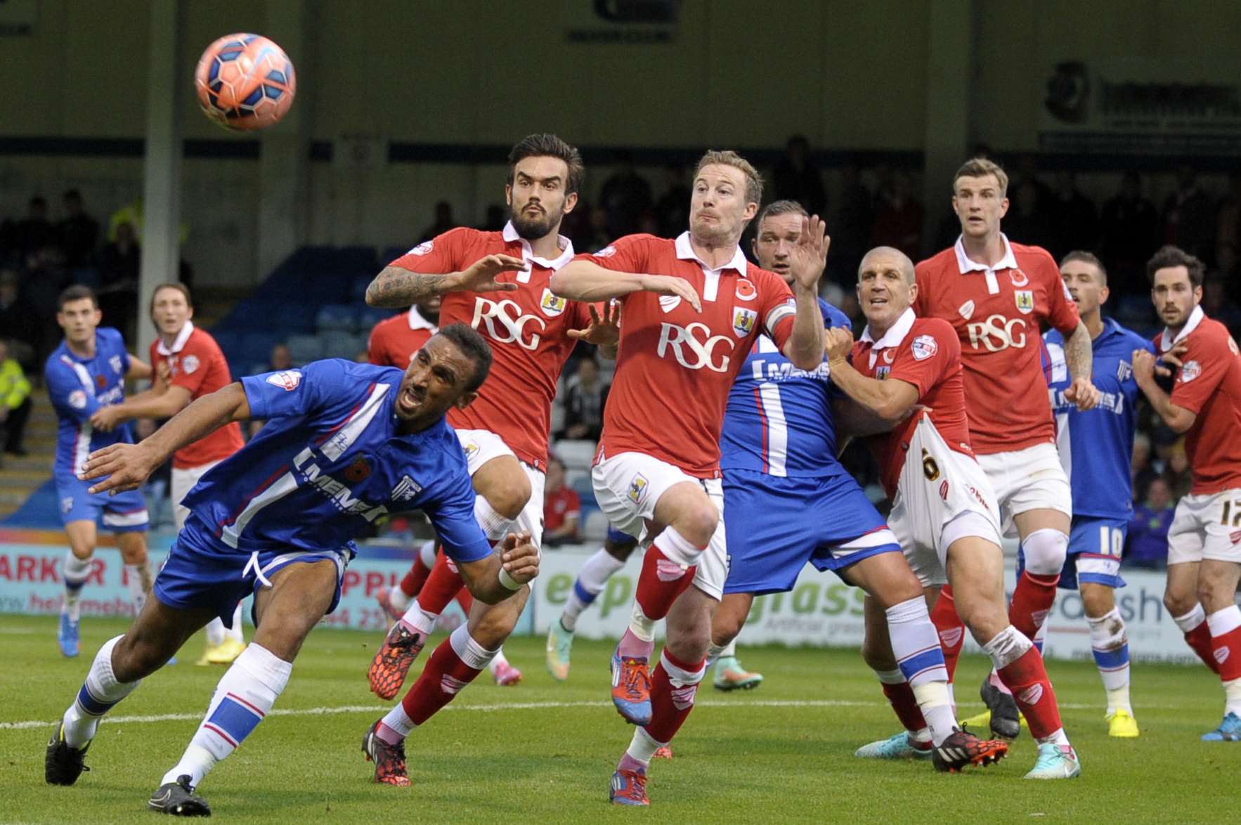 Leon Legge gets stuck in against Bristol City Picture: Barry Goodwin