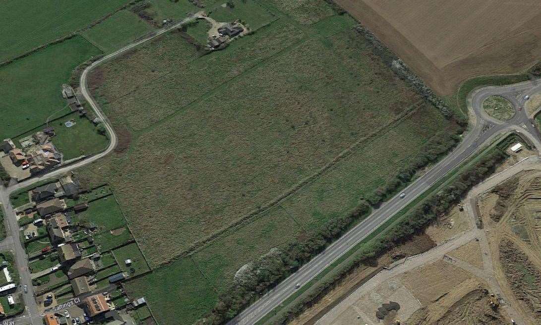 The site of the proposed self-build development, off the Old Thanet Way in Whitstable. Pic: Google