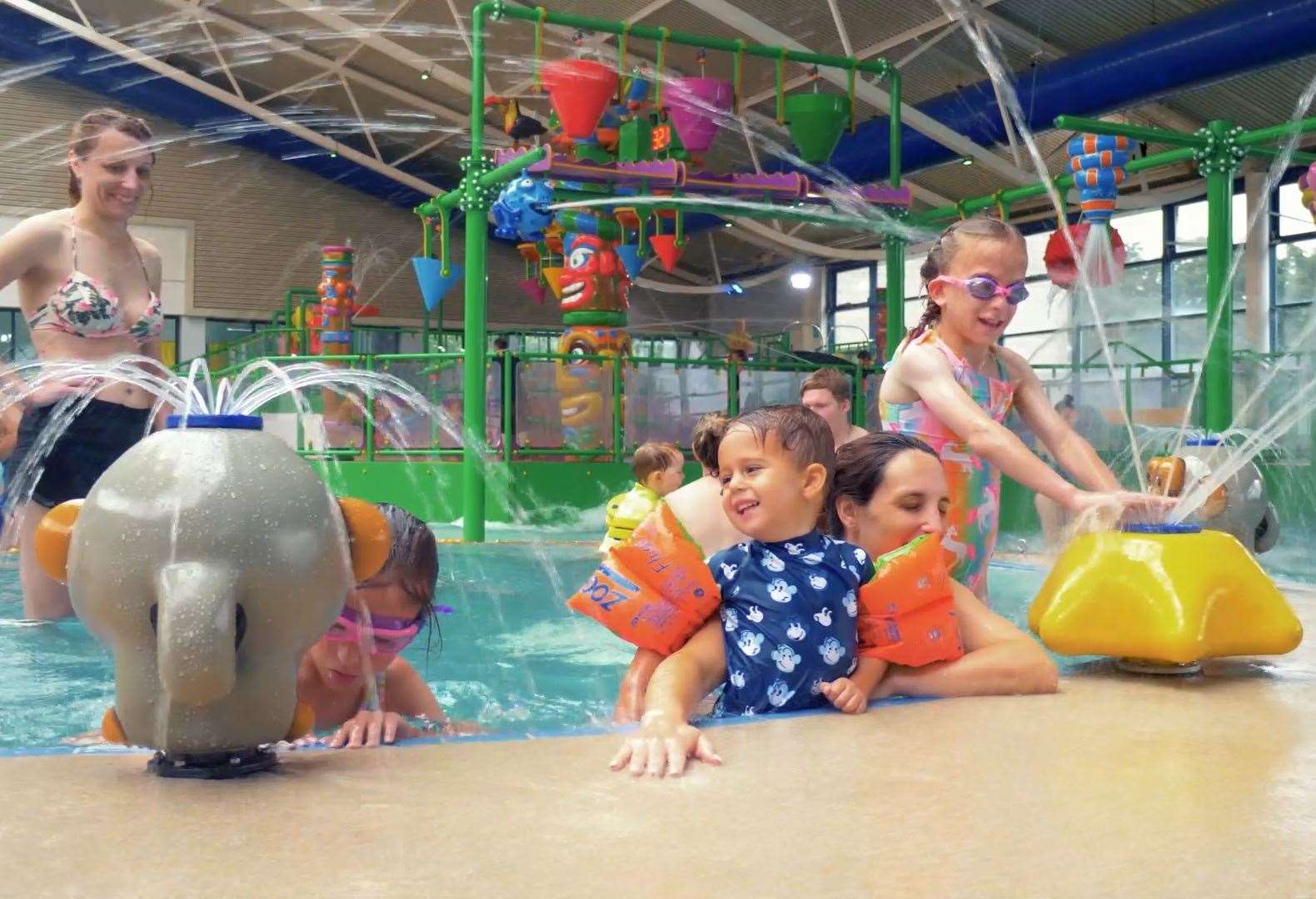 The new splash pad at Maidstone Leisure Centre has opened