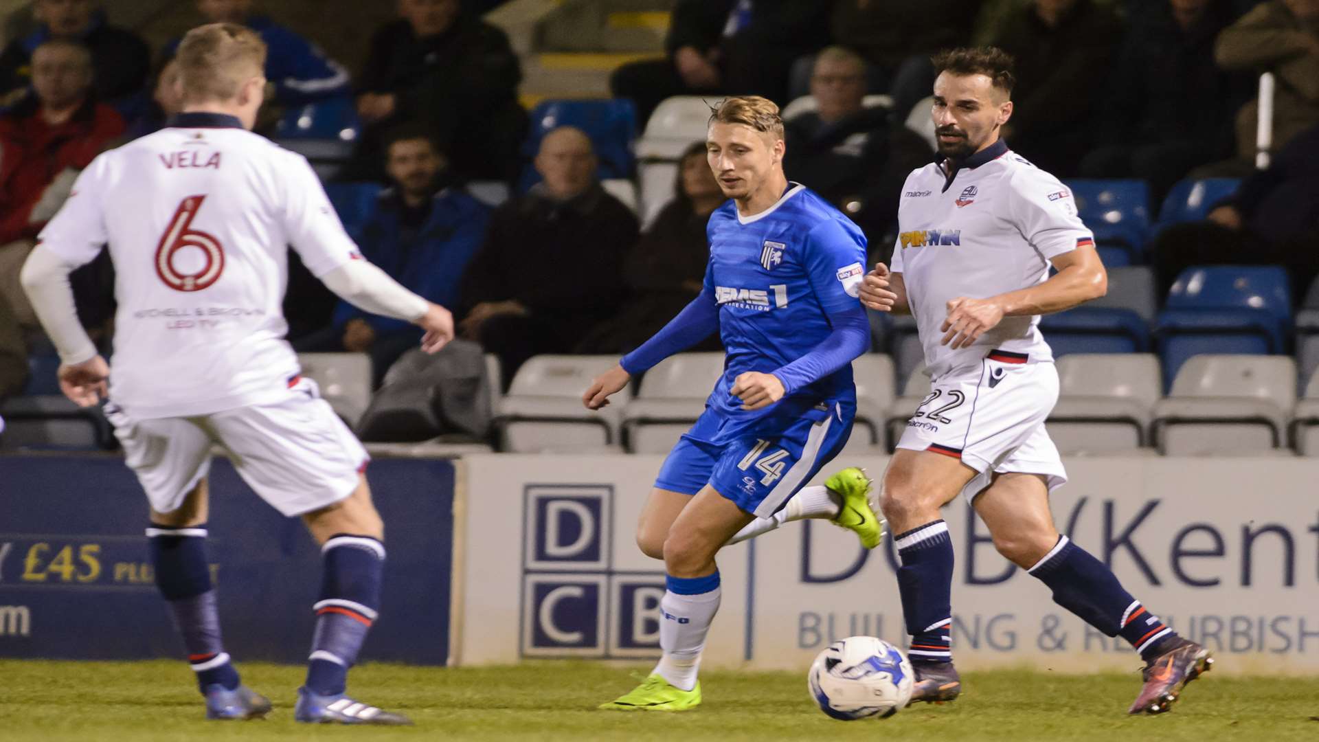 Lee Martin struggles to breach the Trotters defence Picture: Andy Payton