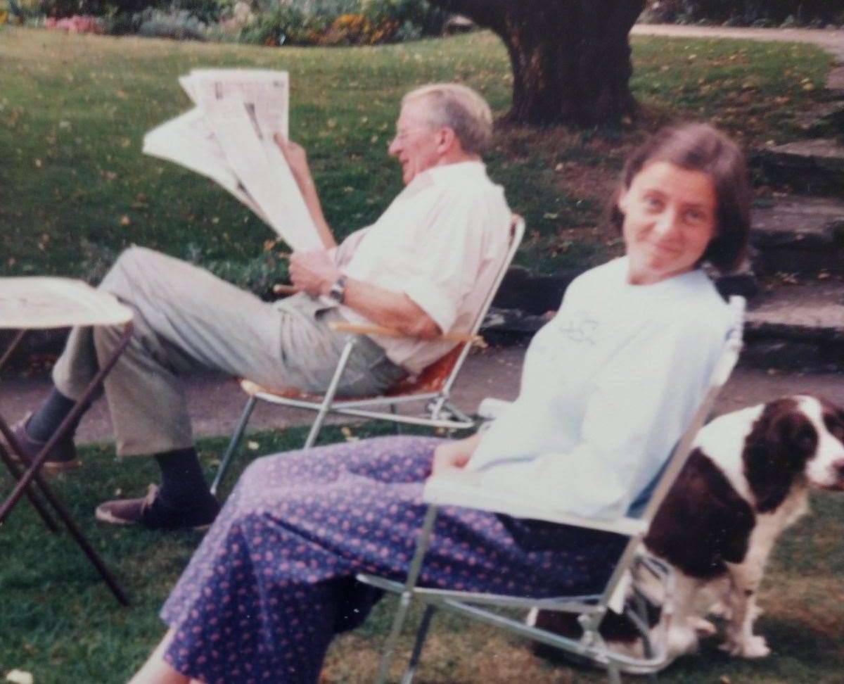 Anthea at age 29 pictured with her father, John Arthur Church, who lived with her family in Devon. Picture: Anthea Church