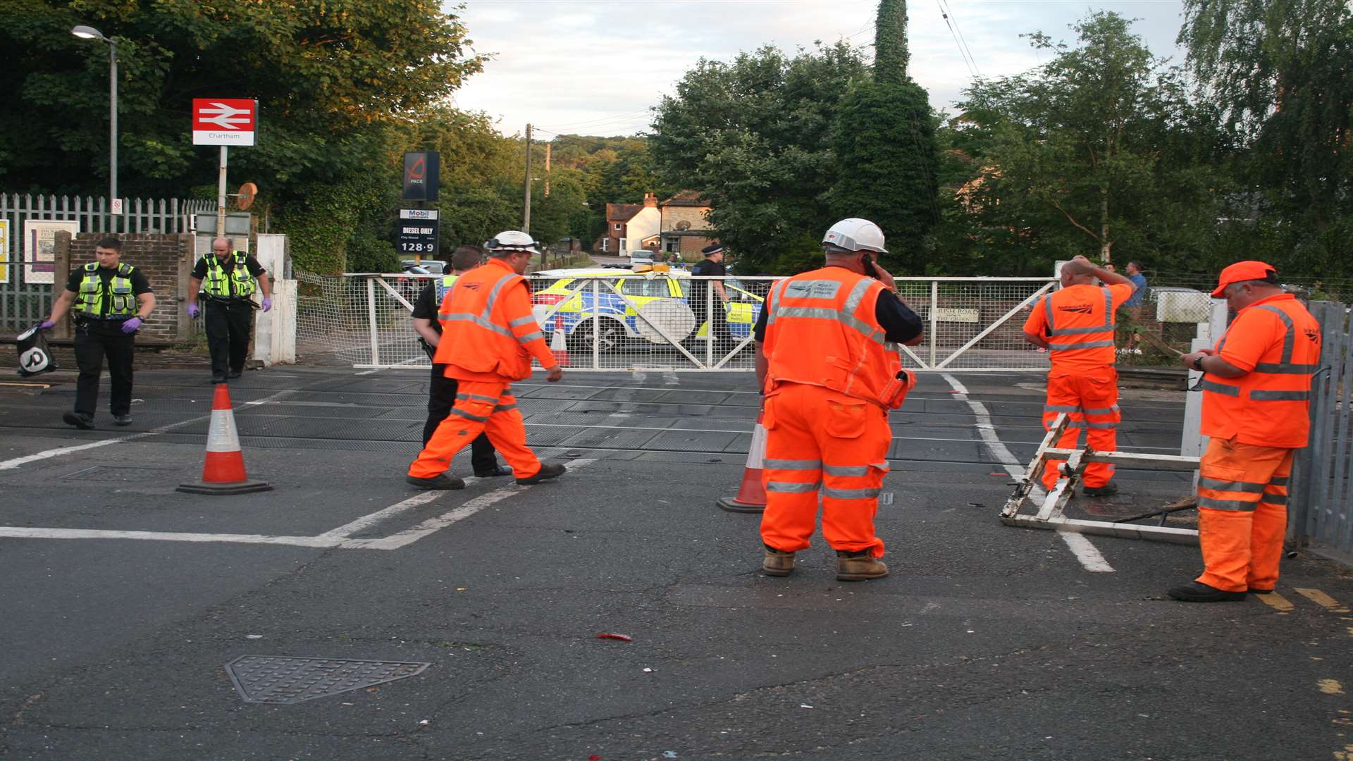 Rail workers have been inspecting damage to the tracks