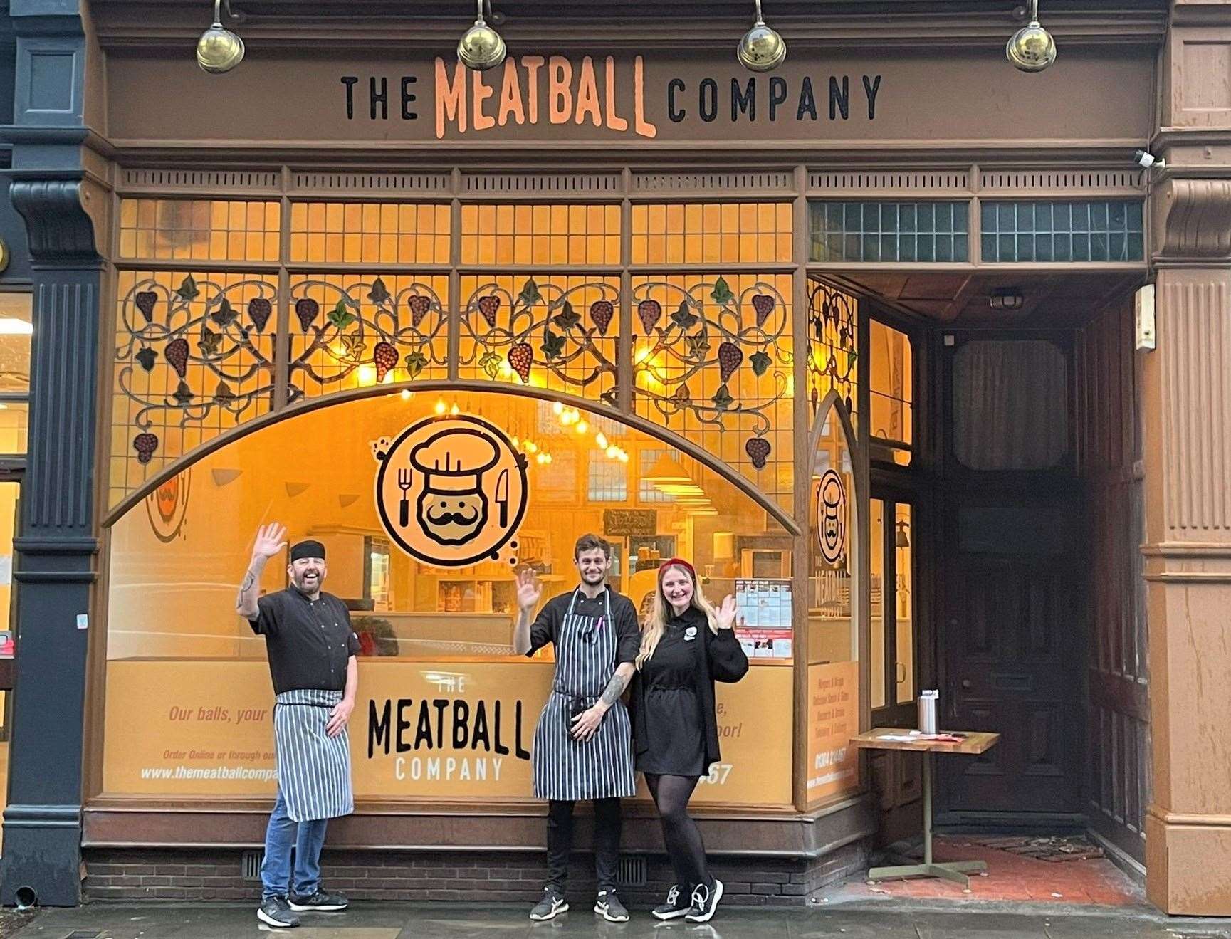 The Meatball Company has opened in Dover. From left to right: Peter Cullen, George Virgin and Aimee Wilkinson