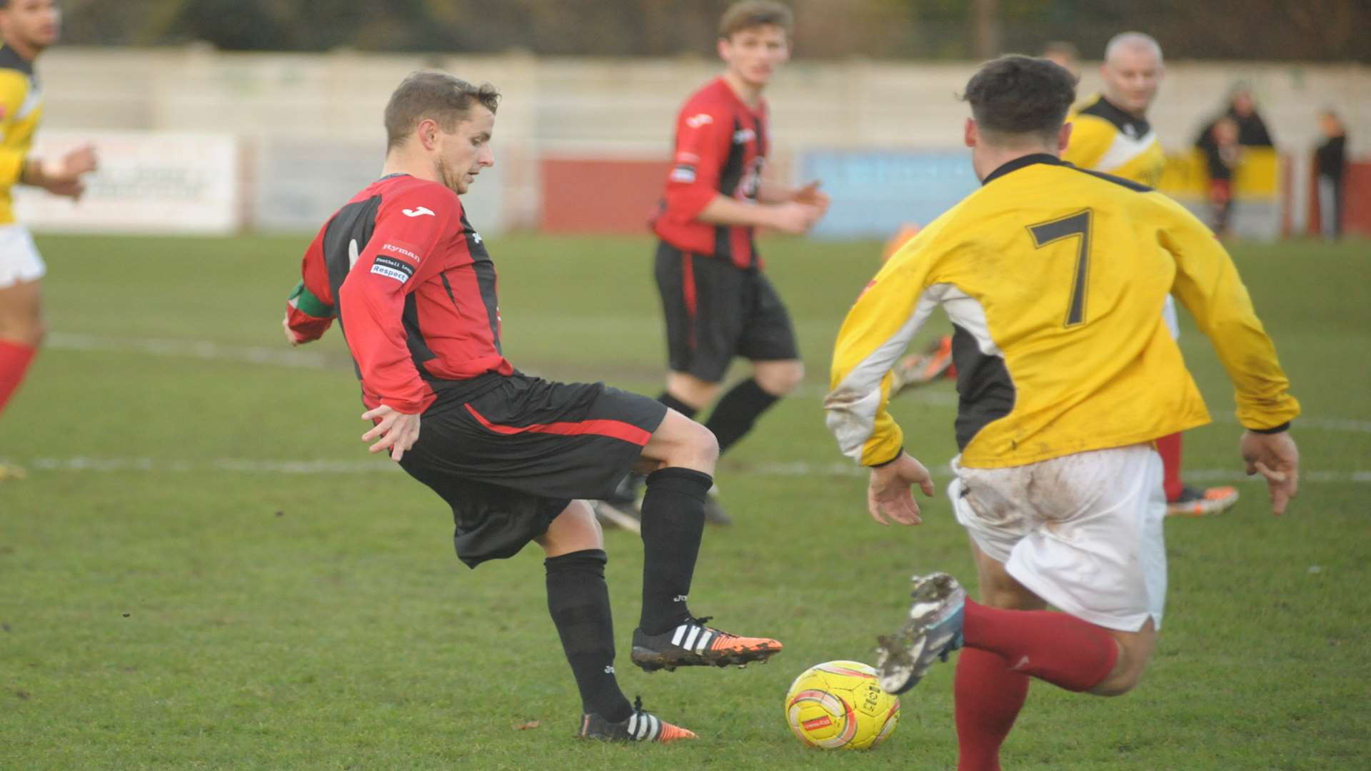 Chatham in possession during their 1-0 home defeat to Heybridge Swifts on December 15