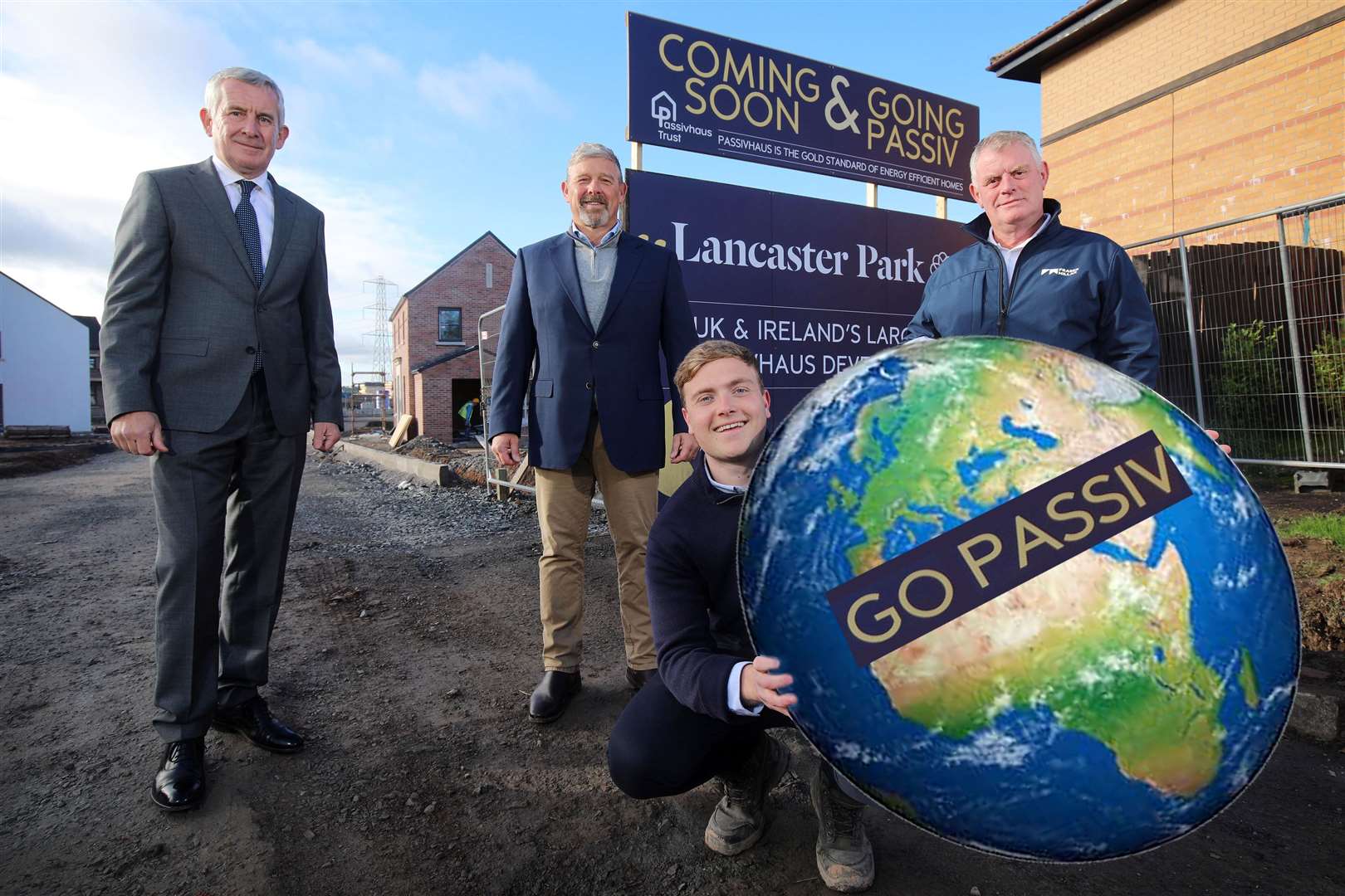 The team at Fraser Millar – John Carrigan, Charles Millar and David Millar – alongside Simon Brien, director, Simon Brien Estate Agents (Fraser Miller/PA)