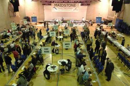 Vote counters hard at work in Maidstone. Picture: GRANT FALVEY