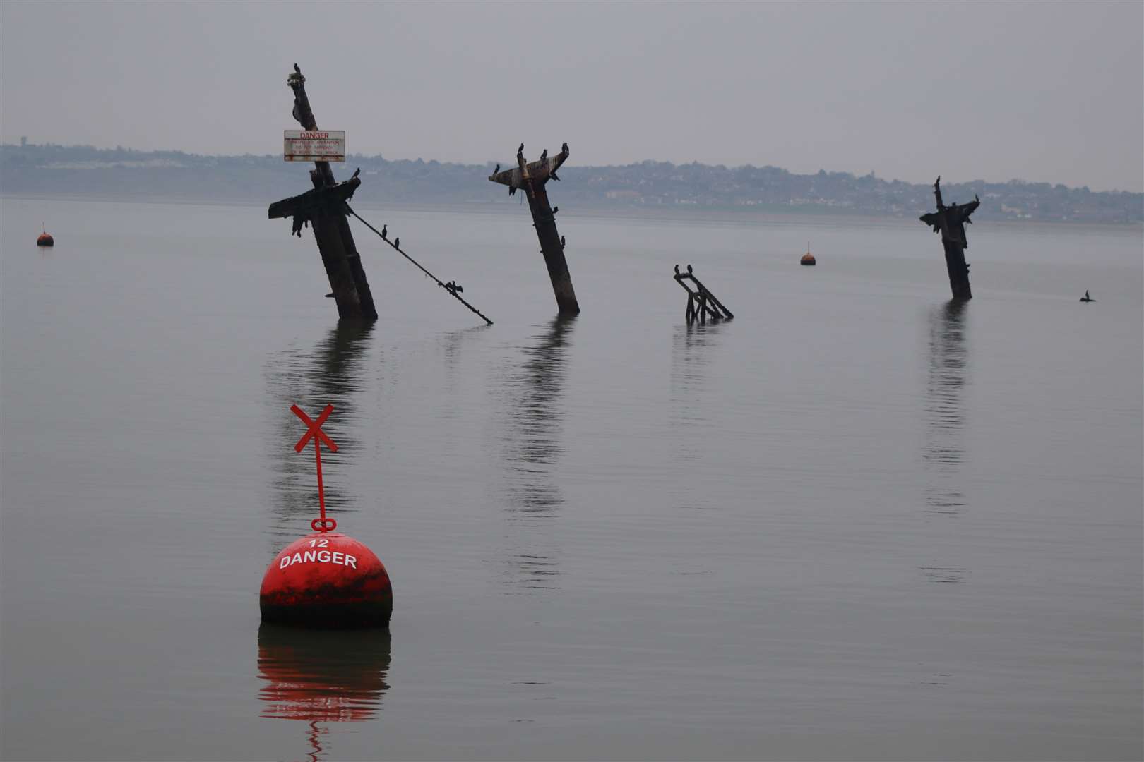 Last chance to see the masts of the Sheppey bomb ship the SS Richard Montgomery sunk during the Second World War before they are cut down on the orders of the Ministry of Defence. There are trips to the wreck by the X-Pilot. Picture: John Nurden