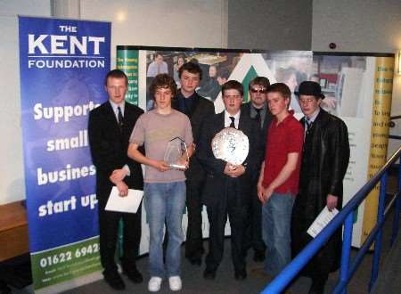 Students of Apex Event Management from Harvey Grammar School, Folkestone, winners of the Kent and Medway Young Enterprise County Final. Picture: RON DUNHAM