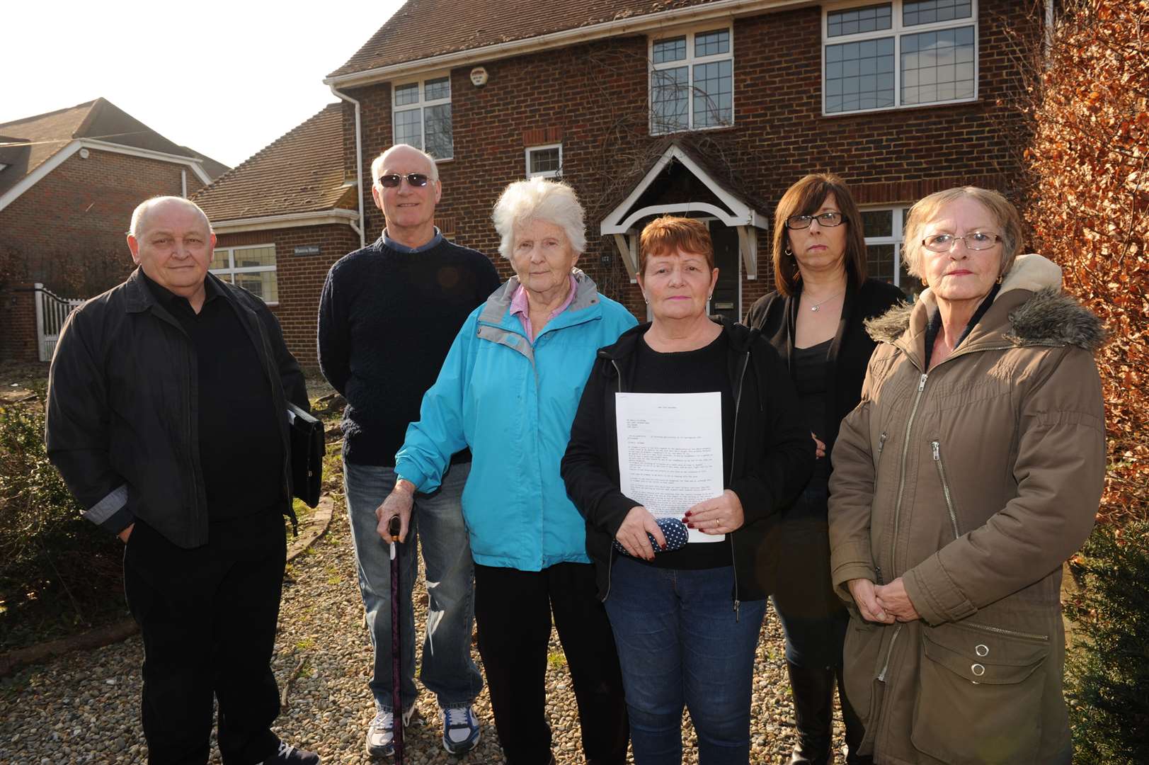 L-R: Reg Platt, Keith Reynolds, Diana Weedon, Veronica Filippone, Lorraine Watts and Marion Platt, who opposed the devlopment