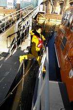 Arthur Ormesher aboard the Sheerness all-weather lifeboat