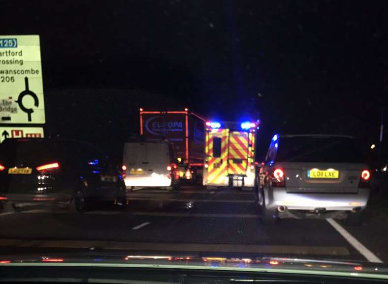 Dartford: Crash on A206 Bob Dunn Way