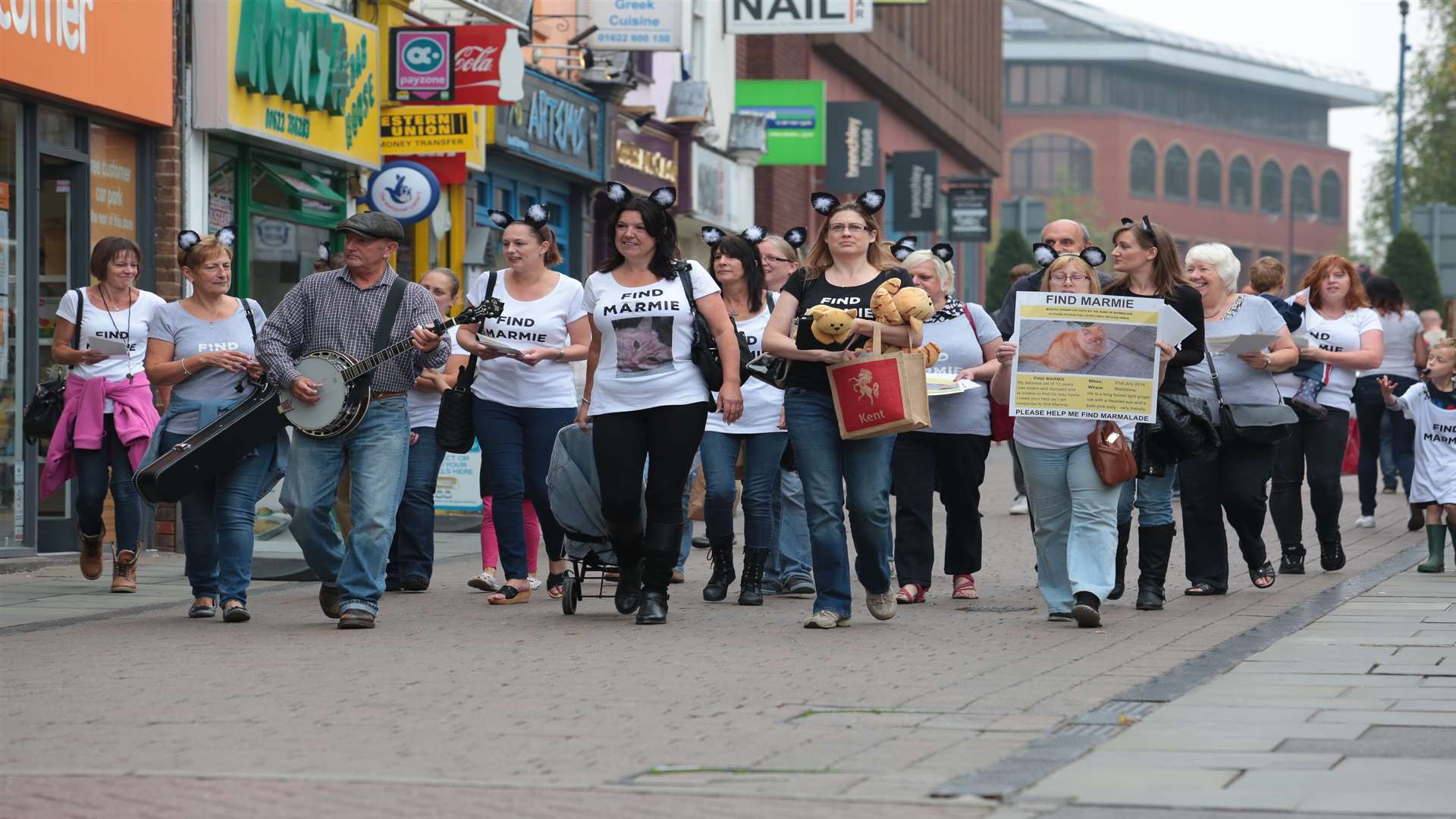 Dozens of supporters turned up to march with Tracy Brewster in a bid to find Marmie
