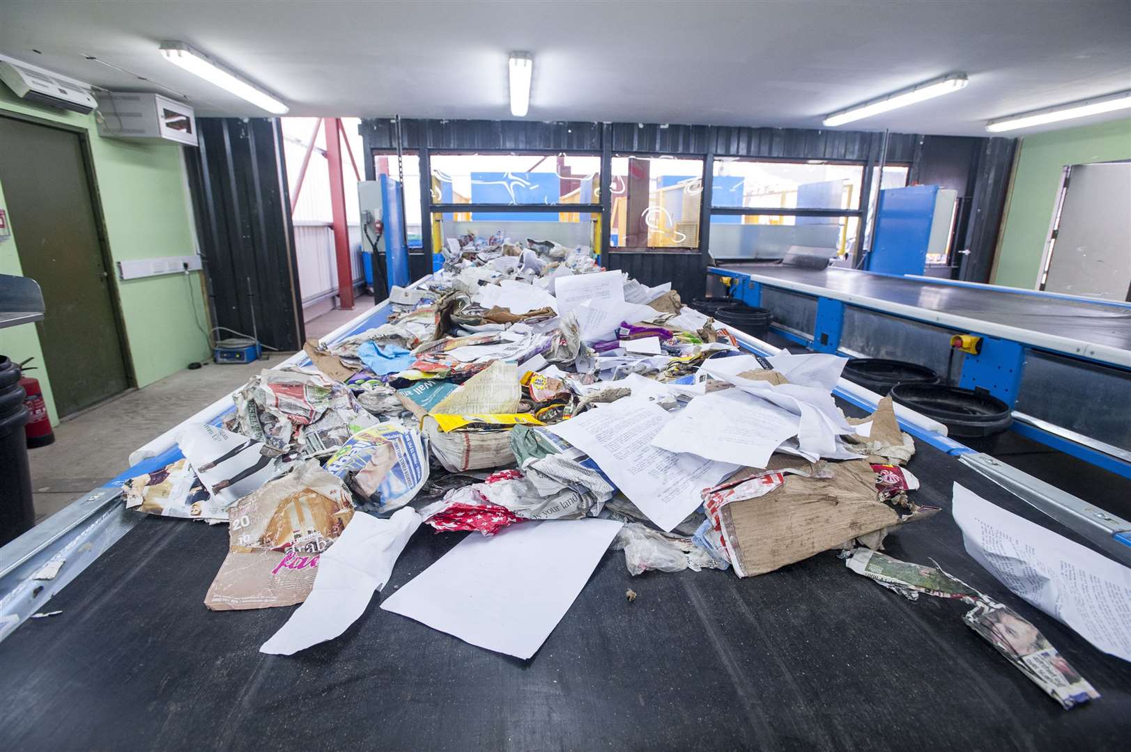 Inside of Crayford's materials recycling facility