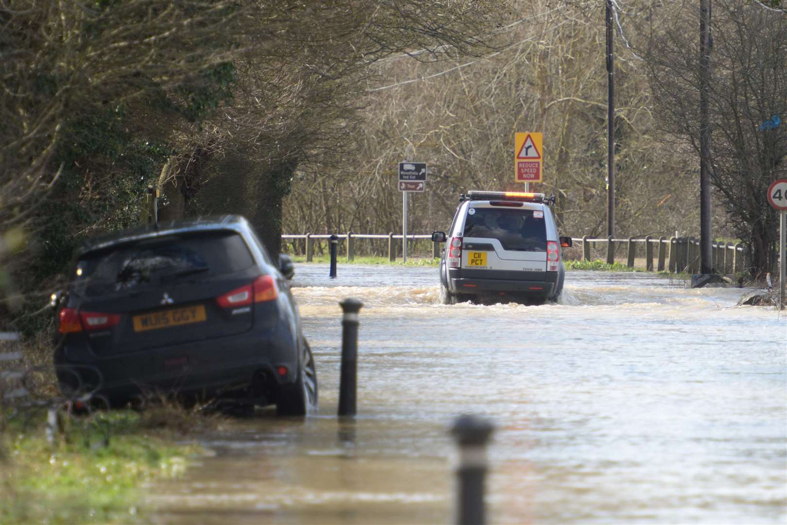 Lees Road has been hit by the heavy rainfall. Picture: Chris Davey