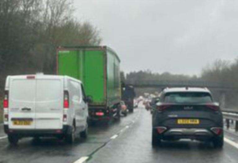 Long queues after M2 smash between Faversham and Sittingbourne