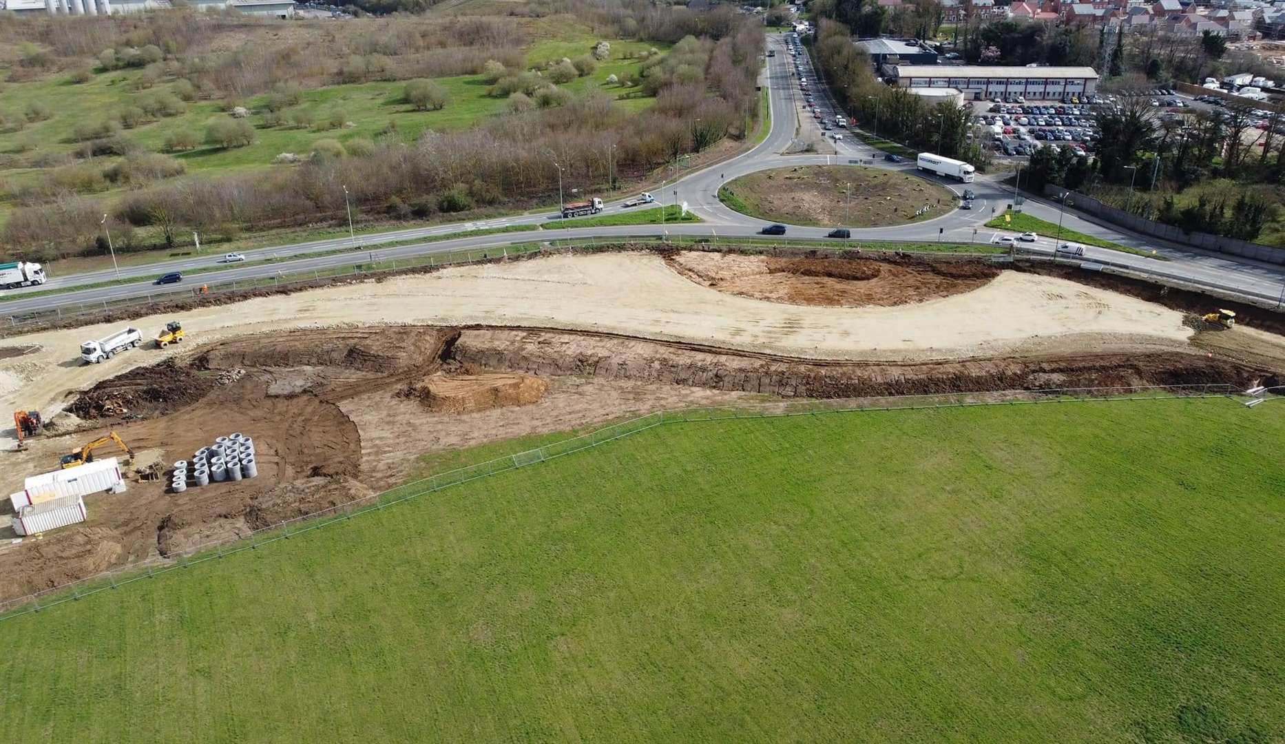 New drone images show the progress of Coldharbour Roundabout in Maidstone. Picture: Simon Ratcliff