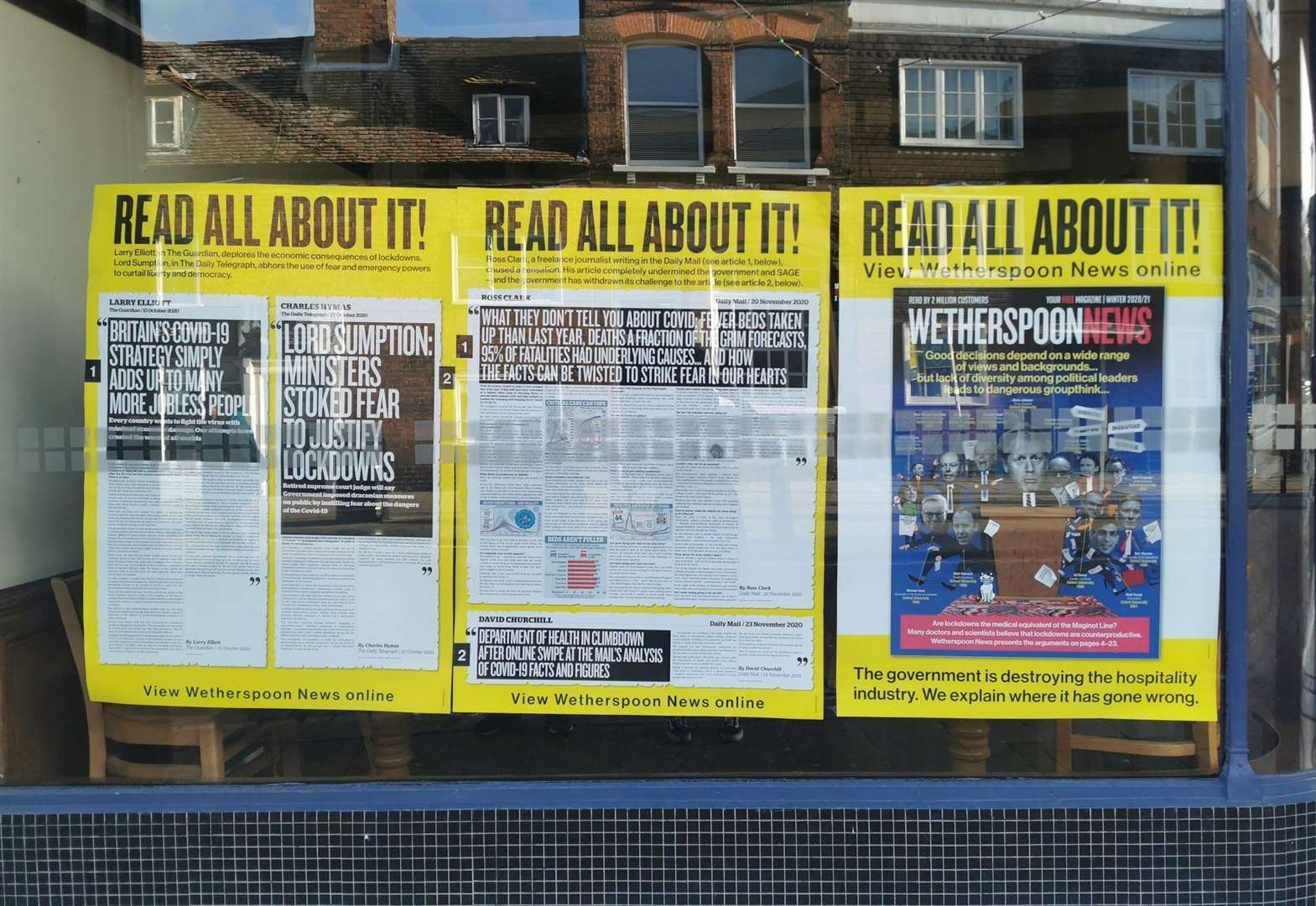 Anger As Wetherspoon Posts Anti Lockdown Messages In Faversham Pub Window