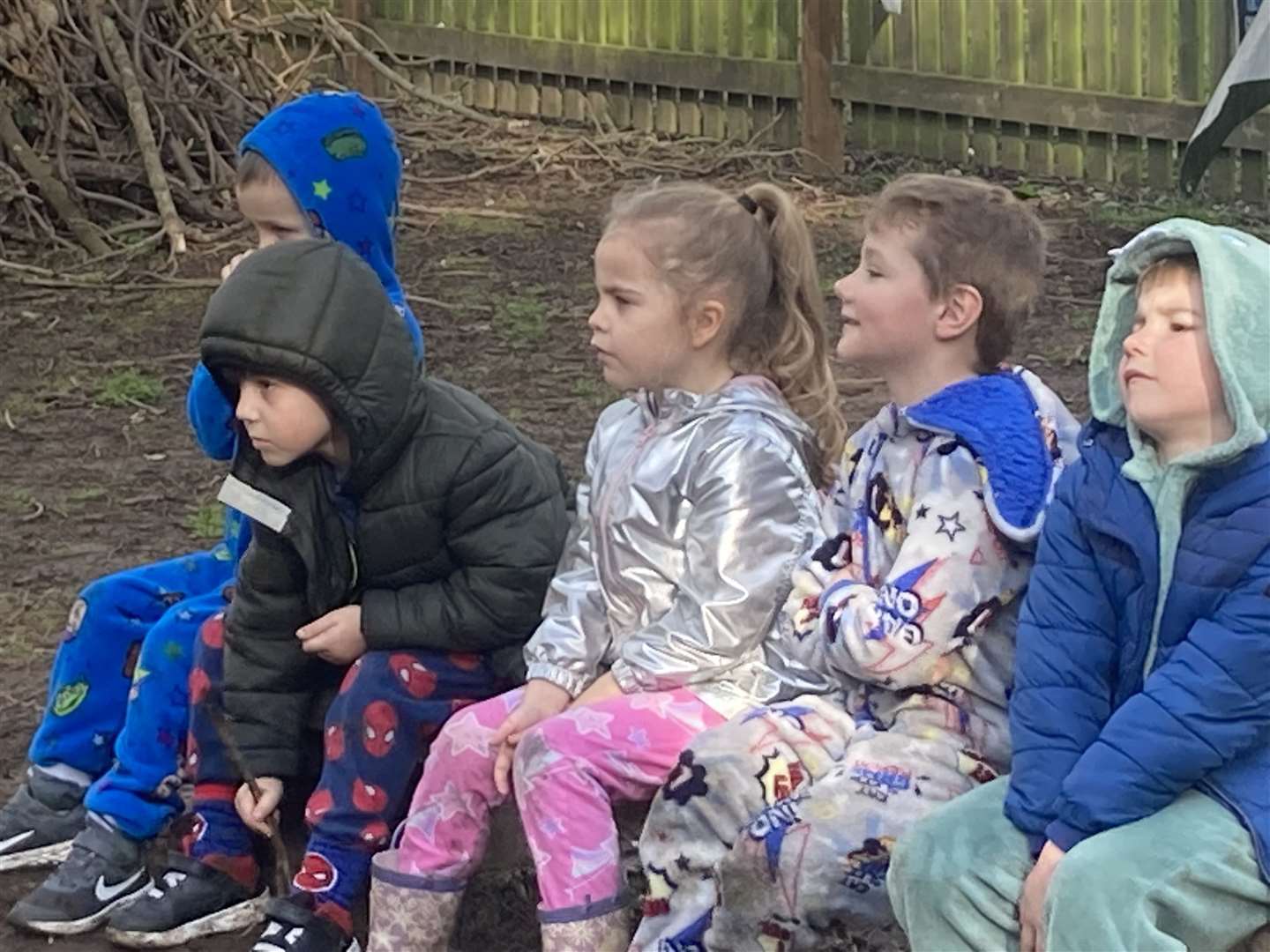 Lessons outside during forest school at Sunny Bank Primary School