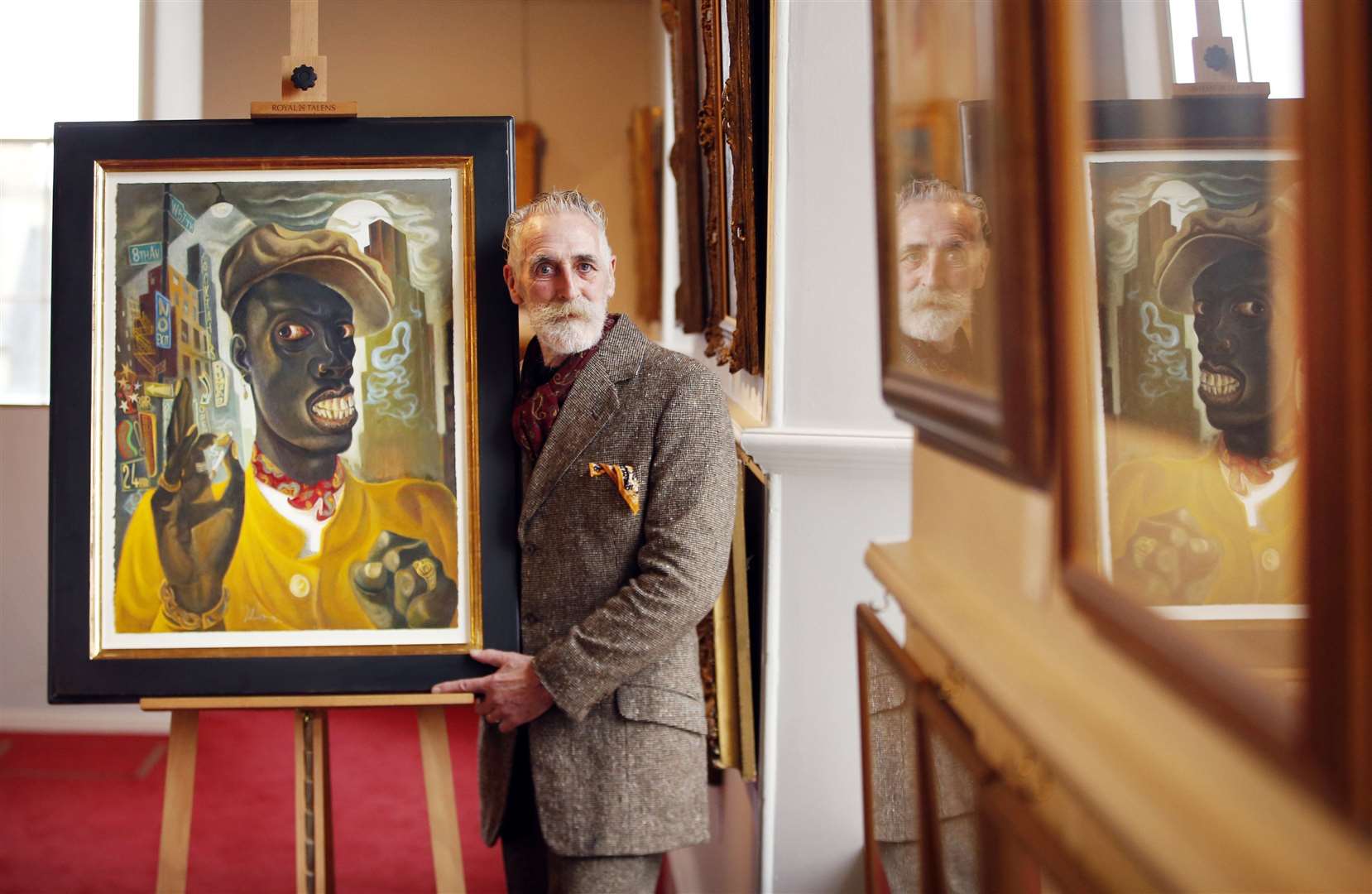 Byrne with his work titled West Of 8th (Danny Lawson/PA)