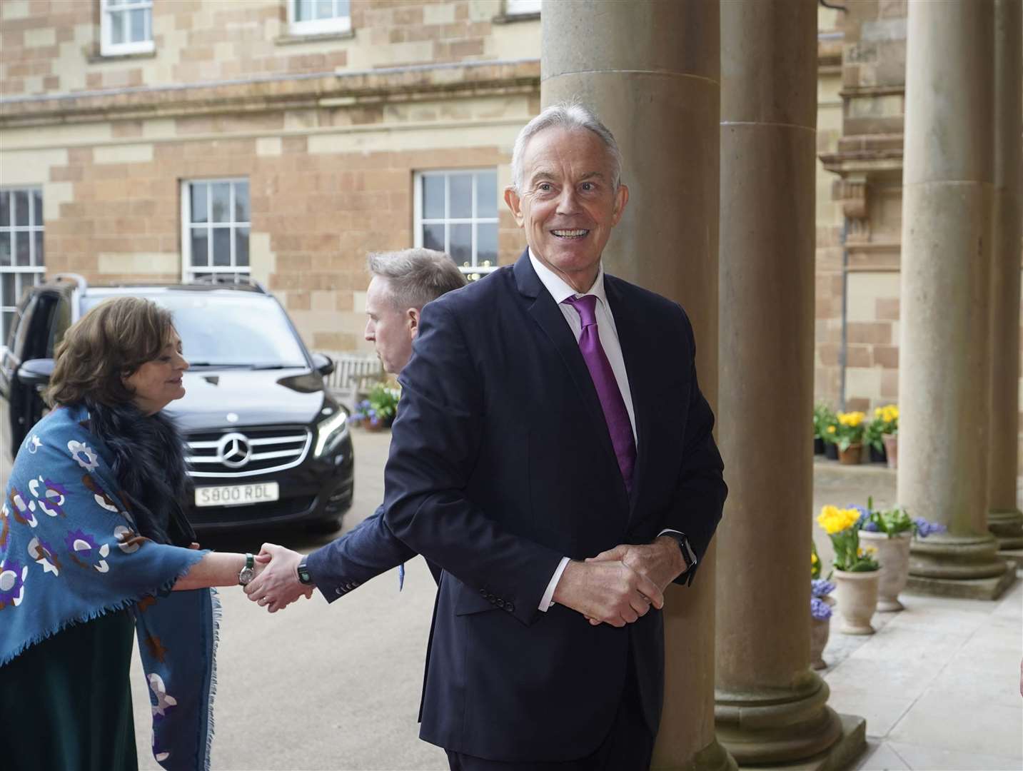 Sir Tony and Cherie Blair arrive at a gala dinner to recognise Mo Mowlam’s contribution to the peace process (Niall Carson/PA)