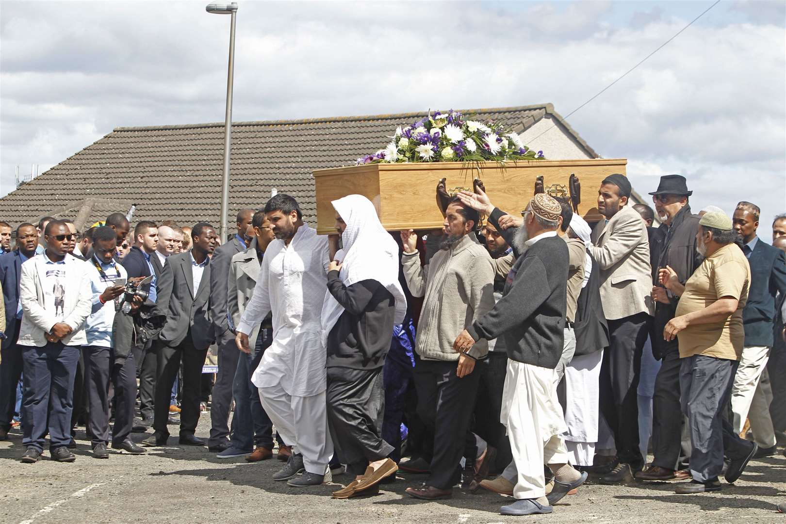 The funeral procession for Sheku Bayoh, who died after being restrained by police (Danny Lawson/PA)