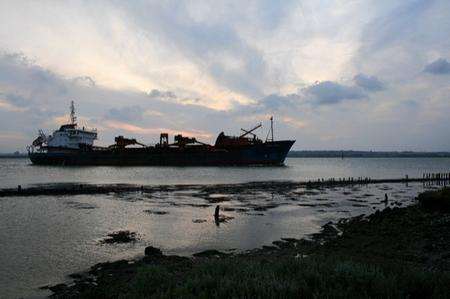 Ships pass Darnet Island as Dave Wise spends 45 days there.