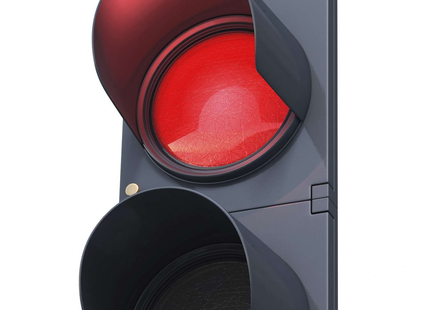 The traffic lights are stuck on red. Stock picture