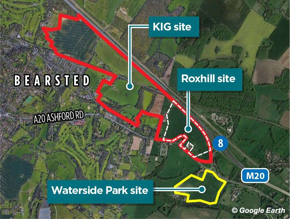 KIG, Roxhill and Waterside Park development map